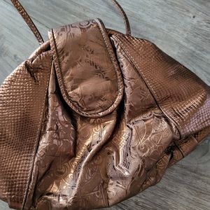 Hala gold vintage 80s leather evening bag